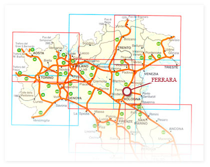 Map of Ferrara - How to get Ariosto Suite